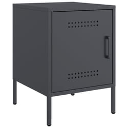 vidaXL Bedside Cabinet Bedroom Nightstand Bed Side Table Bed Cabinet Steel - anthracite, 1 pcs