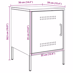 vidaXL Bedside Cabinet Bedroom Nightstand Bed Side Table Bed Cabinet Steel - anthracite, 1 pcs