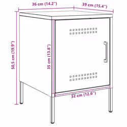 vidaXL Bedside Cabinet Bedroom Nightstand Bed Side Table Bed Cabinet Steel - anthracite, 2 pcs