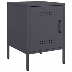 vidaXL Bedside Cabinet Bedroom Nightstand Bed Side Table Bed Cabinet Steel - anthracite, 2 pcs - Additional view 4