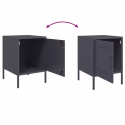 vidaXL Bedside Cabinet Bedroom Nightstand Bed Side Table Bed Cabinet Steel - anthracite, 2 pcs - Additional view 9