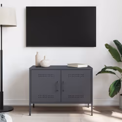 vidaXL TV Cabinets TV Stand TV Unit Entertainment Centre 2 pcs Pink Steel - anthracite, 1 pcs