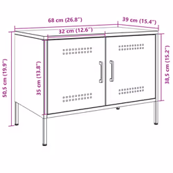 vidaXL TV Cabinets TV Stand TV Unit Entertainment Centre 2 pcs Pink Steel - anthracite, 1 pcs
