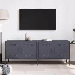 vidaXL TV Cabinets TV Stand TV Unit Entertainment Centre 2 pcs Pink Steel - anthracite, 2 pcs - Additional view 2