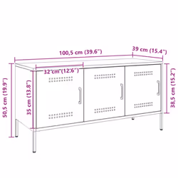 vidaXL TV Cabinet TV Stand TV Unit Entertainment Centre Mustard Yellow Steel - pink - Additional view 3
