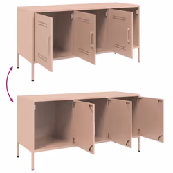 vidaXL TV Cabinet TV Stand TV Unit Entertainment Centre Mustard Yellow Steel - pink - Additional view 9