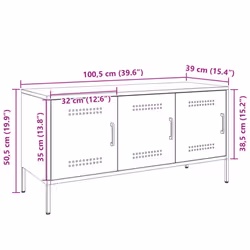 vidaXL TV Cabinet TV Stand TV Unit Entertainment Centre Media Unit White Steel