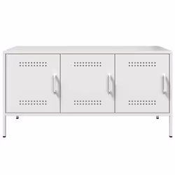 vidaXL TV Cabinet TV Stand TV Unit Entertainment Centre Media Unit White Steel - Additional view 5
