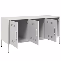 vidaXL TV Cabinet TV Stand TV Unit Entertainment Centre Media Unit White Steel - Additional view 8