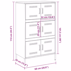 vidaXL Highboard Sideboard Side Cabinet Home Storage Cupboard White Steel - white