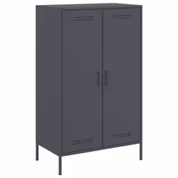 vidaXL Highboard Sideboard Cabinet Home Storage Cupboard Olive Green Steel - anthracite