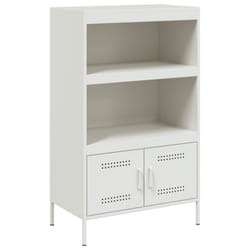vidaXL Highboard Sideboard Storage Side Cabinet Home Storage Cupboard Steel - white