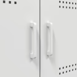 vidaXL Highboard Sideboard Storage Side Cabinet Home Storage Cupboard Steel - white - Additional view 10