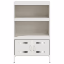 vidaXL Highboard Sideboard Storage Side Cabinet Home Storage Cupboard Steel - white - Additional view 5