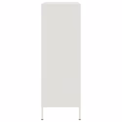 vidaXL Highboard Sideboard Storage Side Cabinet Home Storage Cupboard Steel - white - Additional view 6