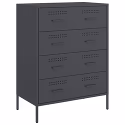vidaXL Sideboard Storage Cupboard Cabinet Home Organiser Highboard Black Steel - anthracite