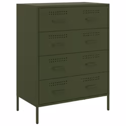 vidaXL Sideboard Storage Cupboard Cabinet Home Organiser Highboard Black Steel - green