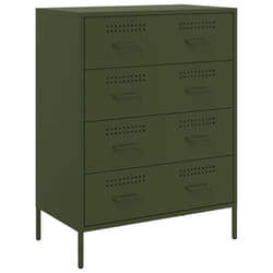vidaXL Sideboard Storage Cupboard Cabinet Home Organiser Highboard Black Steel - green