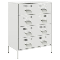 vidaXL Sideboard Storage Cupboard Cabinet Home Organiser Highboard Black Steel - white