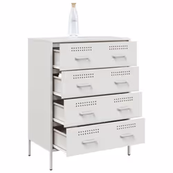 vidaXL Sideboard Storage Cupboard Cabinet Home Organiser Highboard Black Steel - white - Additional view 4