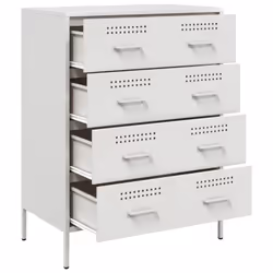 vidaXL Sideboard Storage Cupboard Cabinet Home Organiser Highboard Black Steel - white - Additional view 8