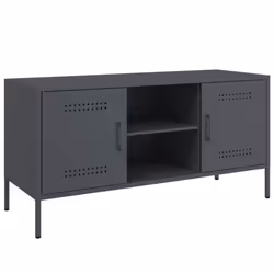 vidaXL TV Cabinet TV Stand TV Unit Entertainment Centre Media Unit Pink Steel - anthracite