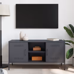 vidaXL TV Cabinet TV Stand TV Unit Entertainment Centre Media Unit Pink Steel - anthracite