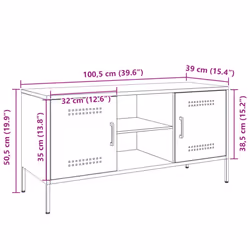 vidaXL TV Cabinet TV Stand TV Unit Entertainment Centre Media Unit Pink Steel - anthracite