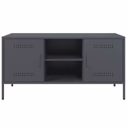 vidaXL TV Cabinet TV Stand TV Unit Entertainment Centre Media Unit Pink Steel - anthracite - Additional view 5