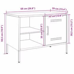 vidaXL TV Cabinet TV Stand TV Unit Entertainment Centre Media Unit Pink Steel - anthracite, 1 pcs
