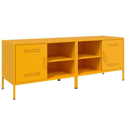 vidaXL TV Cabinet TV Stand TV Unit Entertainment Centre Media Unit Pink Steel - yellow, 2 pcs
