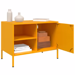 vidaXL TV Cabinet TV Stand TV Unit Entertainment Centre Media Unit Pink Steel - yellow, 2 pcs - Additional view 4