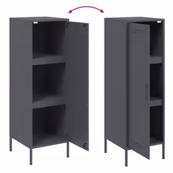 vidaXL Highboard Sideboard Cabinet Home Storage Cupboard Anthracite Steel - anthracite - Additional view 9