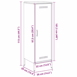vidaXL Highboard Sideboard Cabinet Home Storage Cupboard Anthracite Steel - white