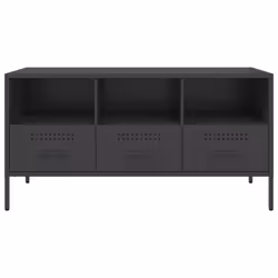 vidaXL TV Cabinet TV Stand TV Unit Hifi Media Cabinet White Cold-rolled Steel - black - Additional view 5