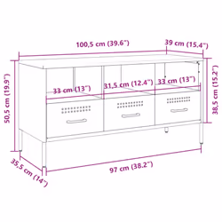 vidaXL TV Cabinet TV Stand TV Unit Hifi Media Cabinet White Cold-rolled Steel - pink - Additional view 3