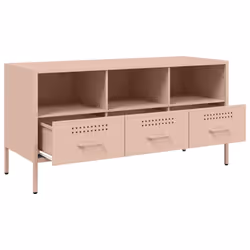 vidaXL TV Cabinet TV Stand TV Unit Hifi Media Cabinet White Cold-rolled Steel - pink - Additional view 8