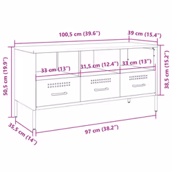 vidaXL TV Cabinet TV Stand TV Unit Hifi Media Cabinet White Cold-rolled Steel - yellow - Additional view 3