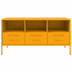 vidaXL TV Cabinet TV Stand TV Unit Hifi Media Cabinet White Cold-rolled Steel - yellow - Additional view 5