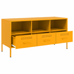 vidaXL TV Cabinet TV Stand TV Unit Hifi Media Cabinet White Cold-rolled Steel - yellow - Additional view 8