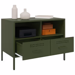 vidaXL TV Cabinets TV Stand TV Unit Hifi Cabinet 2 pcs Black Cold-rolled Steel - green, 1 pcs - Additional view 4