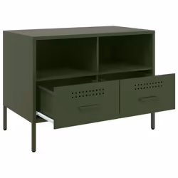 vidaXL TV Cabinets TV Stand TV Unit Hifi Cabinet 2 pcs Black Cold-rolled Steel - green, 1 pcs - Additional view 8