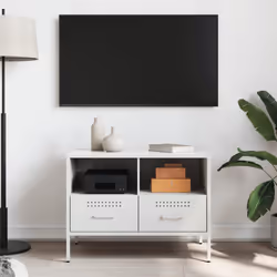vidaXL TV Cabinets TV Stand TV Unit Hifi Cabinet 2 pcs Black Cold-rolled Steel - white, 1 pcs - Additional view 2
