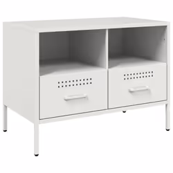 vidaXL TV Cabinets TV Stand TV Unit Hifi Cabinet 2 pcs Black Cold-rolled Steel - white, 2 pcs - Additional view 5