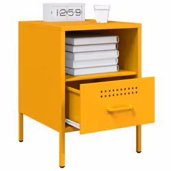 VidaXL 843061 nightstand/bedside table Yellow - Additional view 4