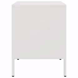 vidaXL Bedside Cabinet Bedroom Nightstand Bed Table Side Table White Steel - Additional view 6