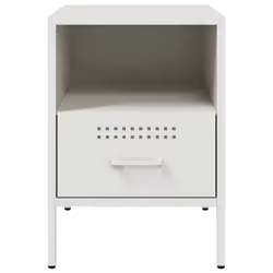 vidaXL Bedside Cabinets Bedroom Nightstand Bed Side Table 2 pcs White Steel - Additional view 5