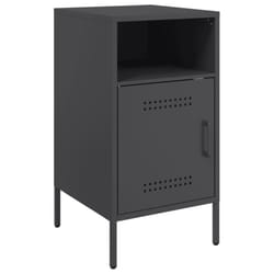 vidaXL Bedside Cabinet Bedroom Nightstand Bed Side Table Olive Green Steel - black, 1 pcs