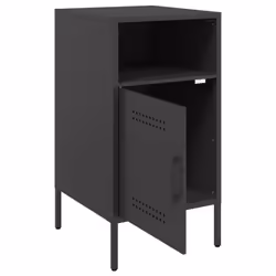 vidaXL Bedside Cabinet Bedroom Nightstand Bed Side Table Olive Green Steel - black, 1 pcs - Additional view 8