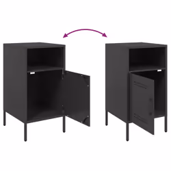 vidaXL Bedside Cabinet Bedroom Nightstand Bed Side Table Olive Green Steel - black, 1 pcs - Additional view 9